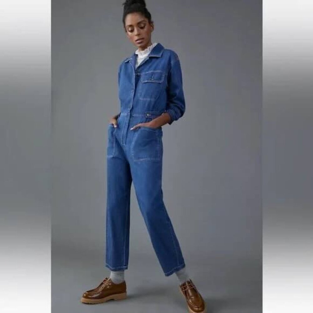 Anthropologie Mare Mare Denim Utility Jumpsuit XS